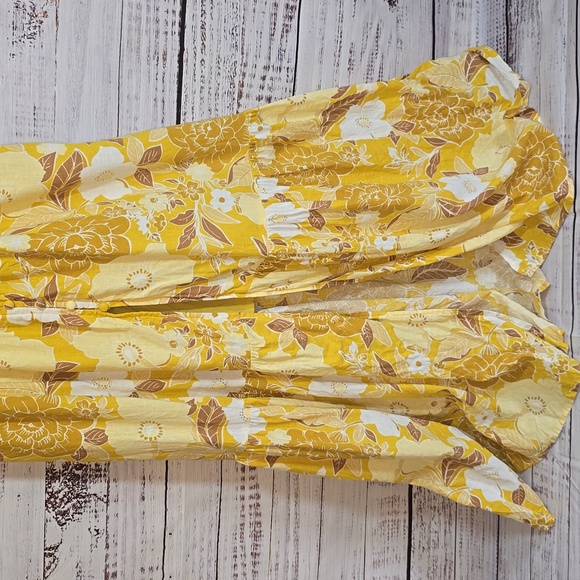 Abercrombie & Fitch Mustard Smocked Dress Size Small - Picture 4 of 9